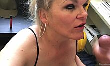 Voluptuous Jenna James delivers a powerful blowjob on a downtown street